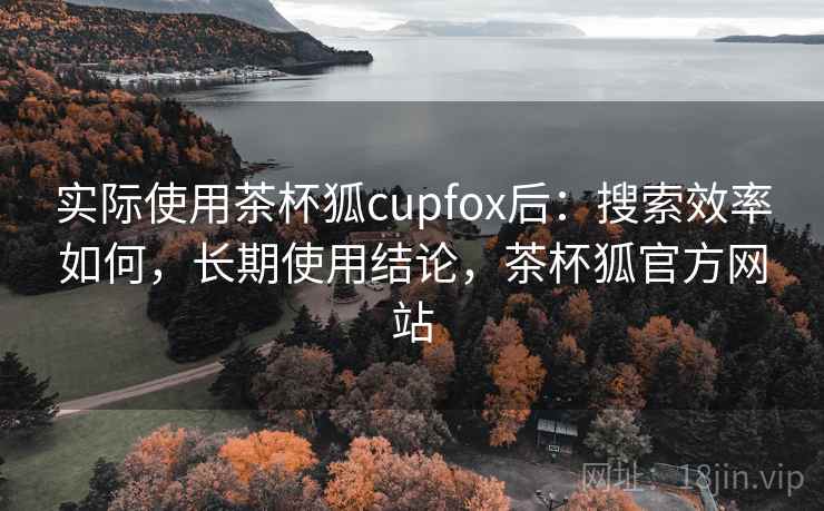 实际使用茶杯狐cupfox后：搜索效率如何，长期使用结论，茶杯狐官方网站