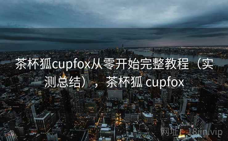 茶杯狐cupfox从零开始完整教程（实测总结），茶杯狐 cupfox