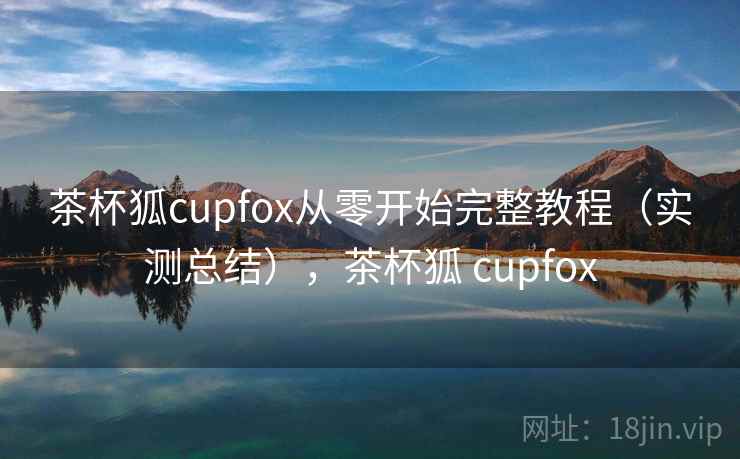 茶杯狐cupfox从零开始完整教程（实测总结），茶杯狐 cupfox