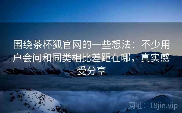 围绕茶杯狐官网的一些想法：不少用户会问和同类相比差距在哪，真实感受分享